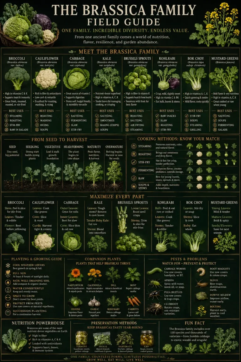The Brassica Family Field Guide: Broccoli, Cabbage, Kale, Cauliflower, Brussels Sprouts & More