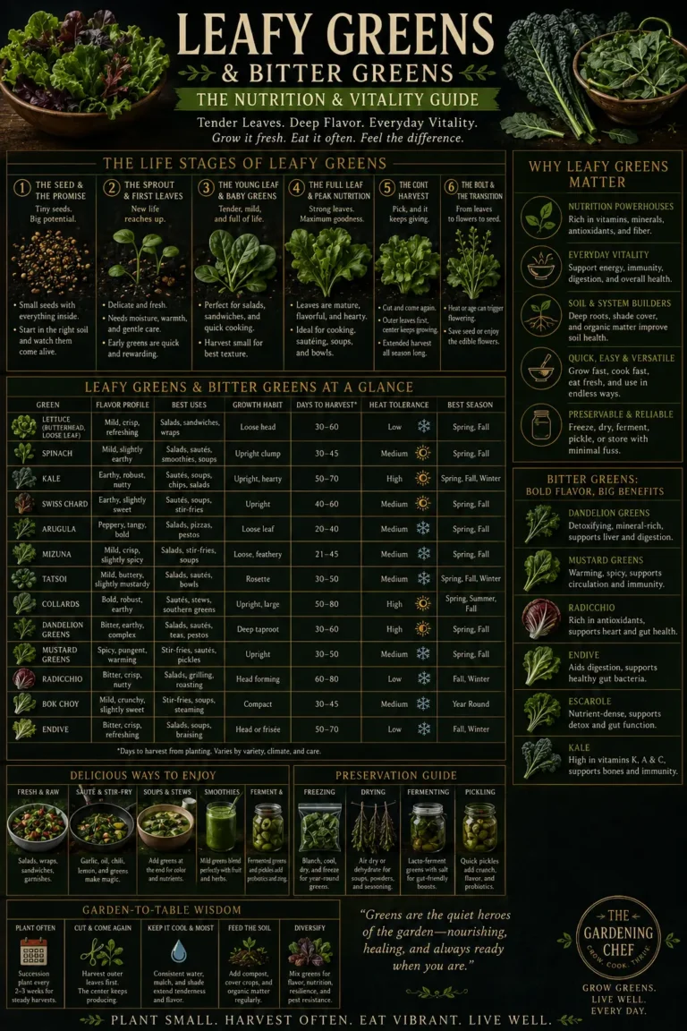 Leafy Greens and Bitter Greens: Lettuce, Spinach, Kale, Collards & More